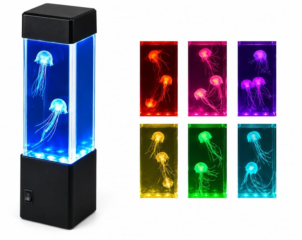 LAMPARA DE LAVA MEDUSAS C/ MOVIMIENTO Y LUCES RGB
