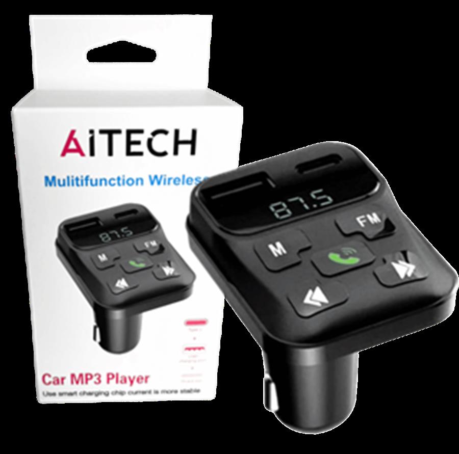 CARGADOR DE AUTO AITECH TRANSMISOR MP3