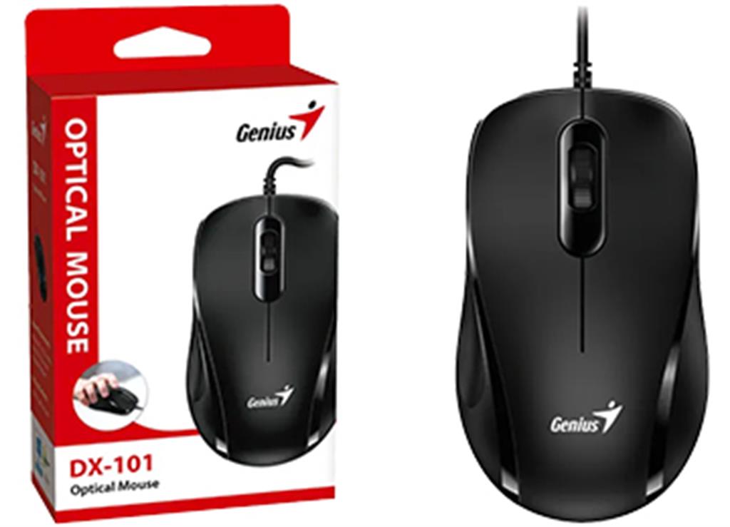 MOUSE GENIUS DX-101 USB CABLE 1.5MTS 3 BOTONES NEGRO