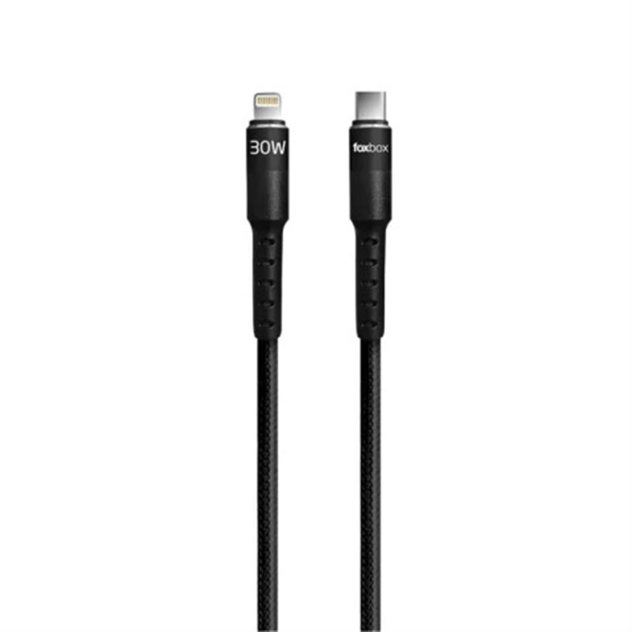 CABLE FOXBOX USB PRISM PRO TYPE-C A LIGHTNING NEGRO 2M