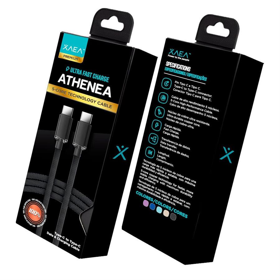 Cable tipo c a tipo c Xaea Athenea negro