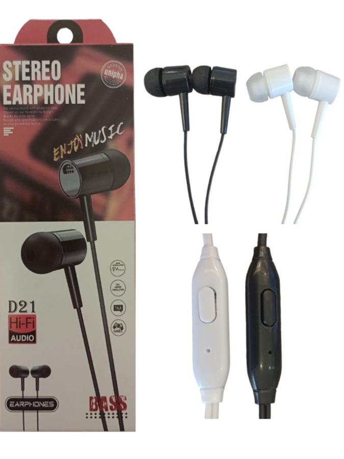 AURICULAR EN CAJA MANOS LIBRES D21 Negro