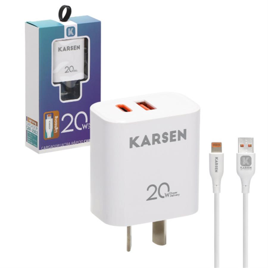 Cargador KARSEN 20W con cable lightning