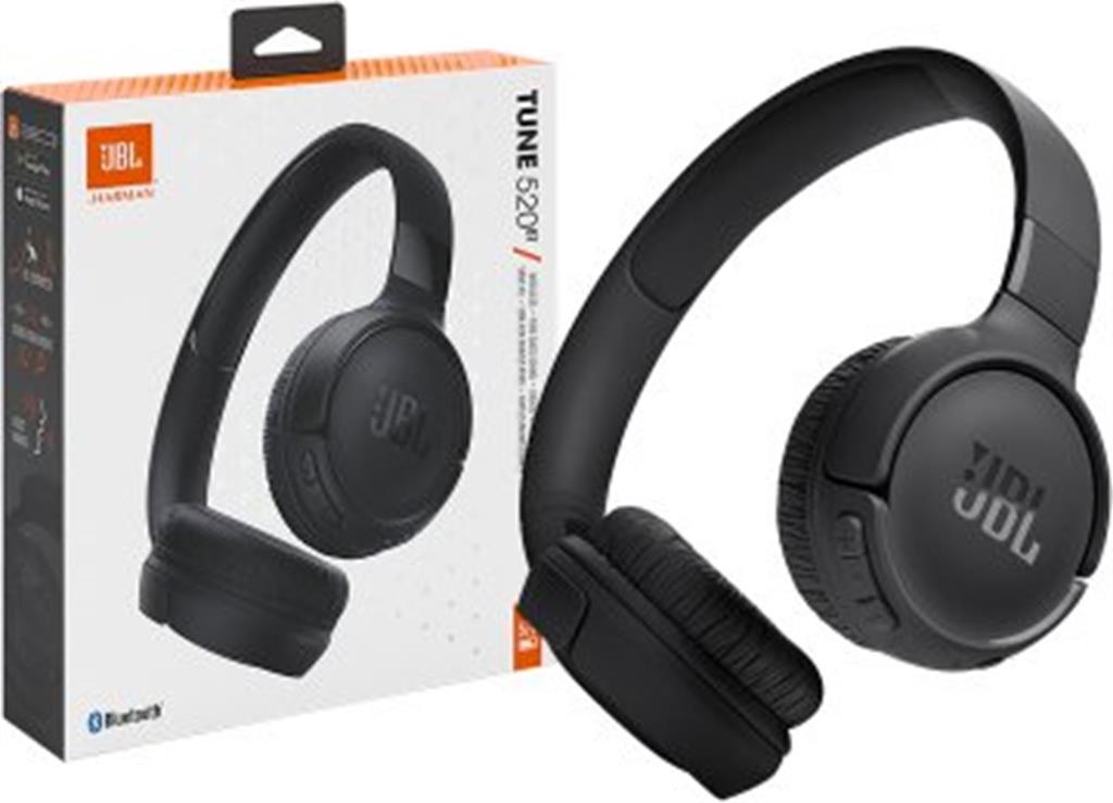 AURICULAR VINCHA JBL TUNE T520 520BT MANOS LIBRES CONTROL VOLUMEN BLUETOOTH 5.3 CARGA POR CABLE TIPO C NEGRO ORIGINAL