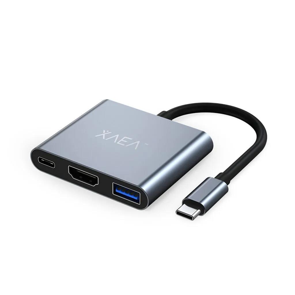 HUB ADAPTADOR C-USB-HDMI C/CABLE TIPO C MODX-0013 - VARIOS - PLATEADO