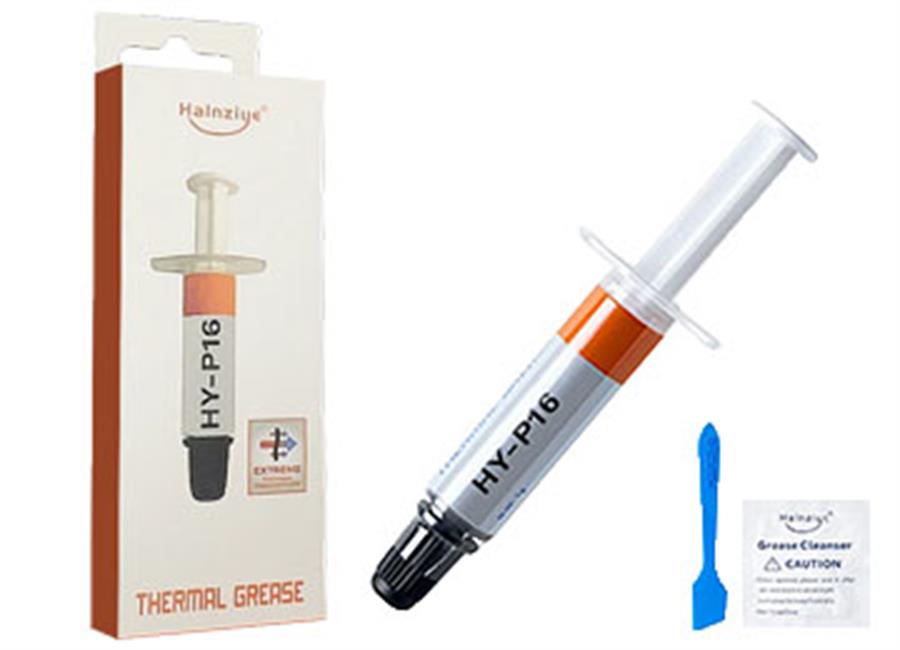 GRASA SILICONADA HALNZIYE HY-P16 1 GRAMOS GRIS METAL 16.1W/MK DE CONDUCTIVIDAD PARA PROCESADORES Y PLACAS DE VIDEO