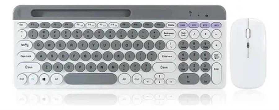 Combo inalambrico recargable teclado + mouse Xaea blanco