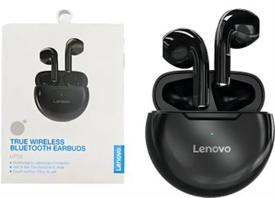 AURICULAR IN EAR LENOVO HT38 BLUETOOTH 5.0 BATERIA AURICULAR 30MAH BASE 250MAH NEGRO