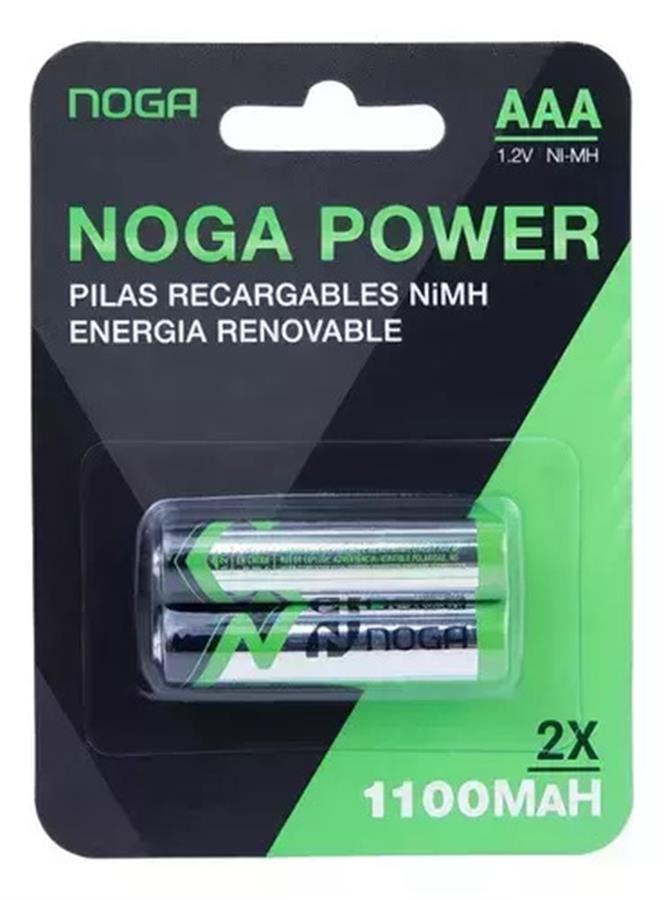 Pilas recargable NOGA AAA 1100mAh blister por dos unidades