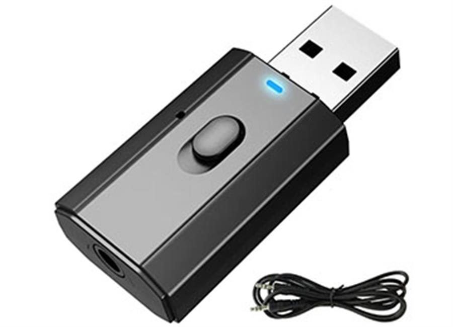 RECEPTOR EMISOR 2 EN 1 AUDIO BLUETOOTH 5.0 - LUZ AZUL RECEPTOR - LUZ ROJA EMISOR - SIN BATERIA - REQUIERE ALIMENTACION POR USB