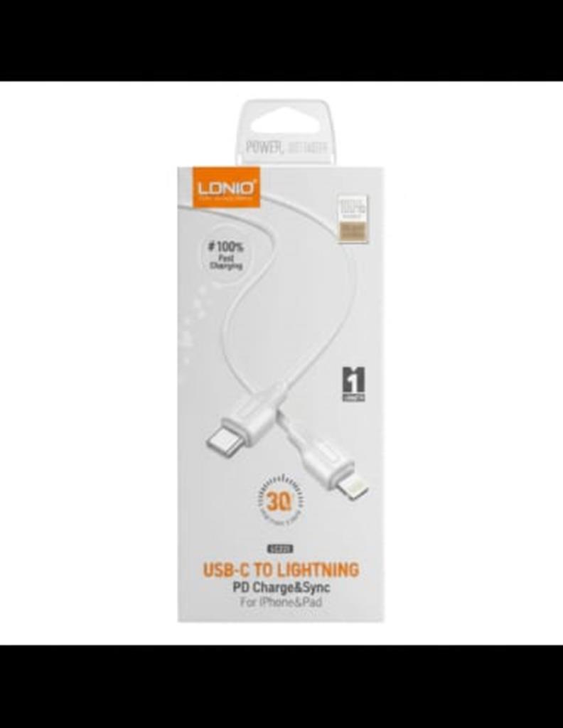 CABLE LDNIO LC121 30W FAST USB A LIGHTNING 1M