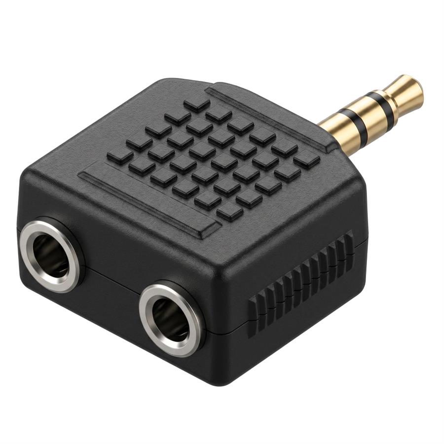 Adaptador de audio 1 macho 3.5mm a 2 hembras 3.5mm