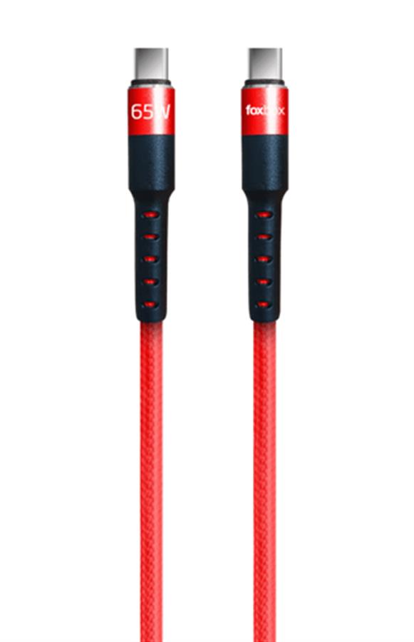 CABLE FOXBOX ROUND PRO TYPE-C A TYPE-C ROJO