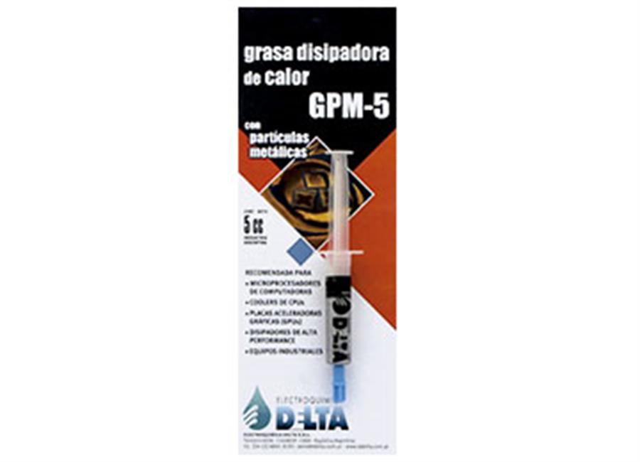 GRASA SILICONADA DELTA GMETAL GPM-5 EN JERINGA 5CC METAL 1.8W/M.K