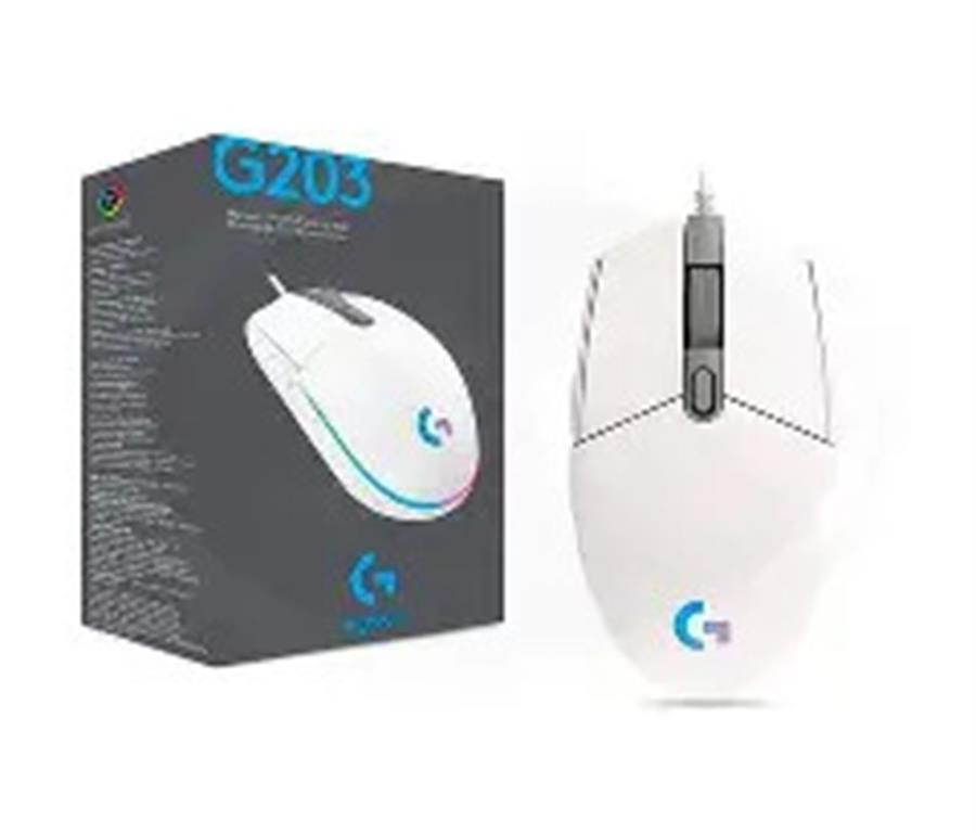 Mouse Logitech G203 blanco