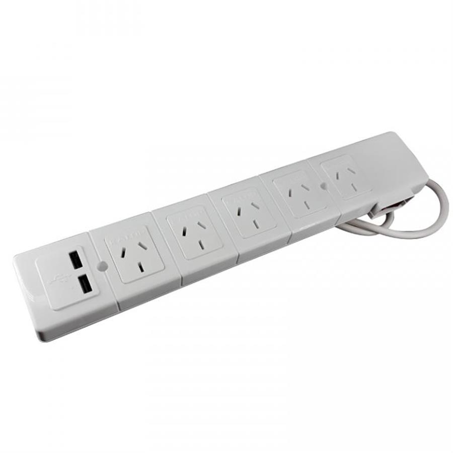 Prolongador Mult. 5 Tomas +USB c/term. 1. 5m. Blanco