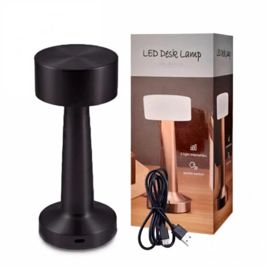 LAMPARA MESA 23C NEGRO TOUCH LED 3POS.USB