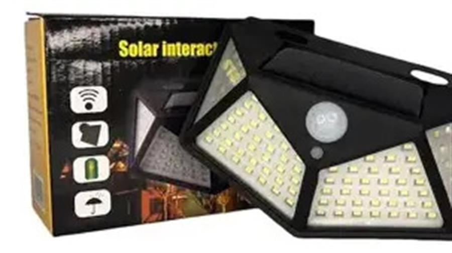 Reflector LED Panel solar 100 leds sensor movimiento BK100