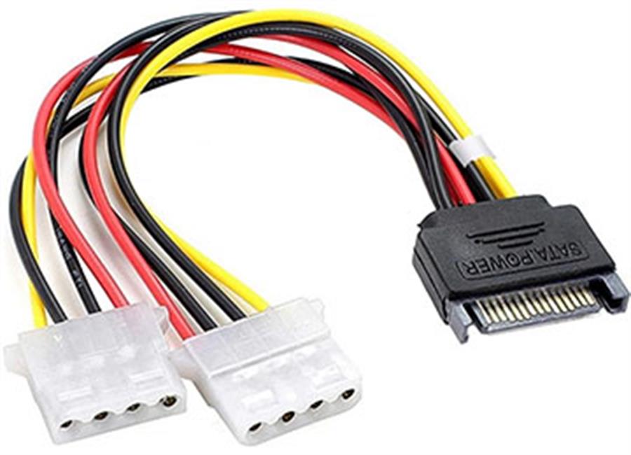 CABLE DE FUENTE ADAPTADOR - 1 SATA M A 2 MOLEX H