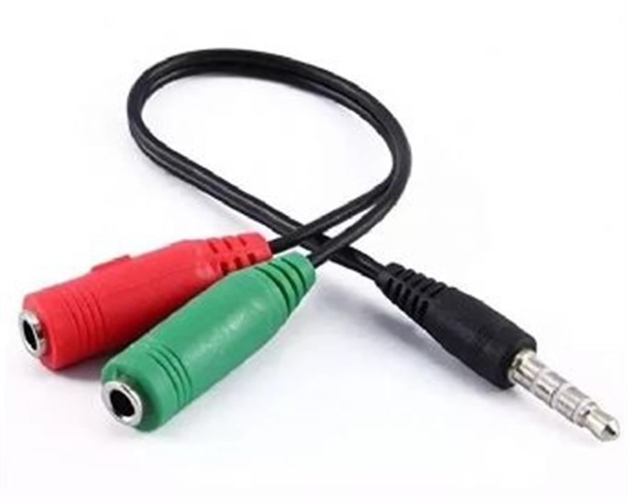 Duplicado - Adaptador de audio jack 3.5 a salida dual (audio y microfono) para pc